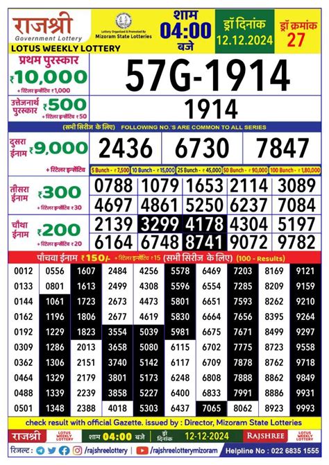 rajshree lotus weekly lottery|Rajshree Lottery Results and Tickets for Today .